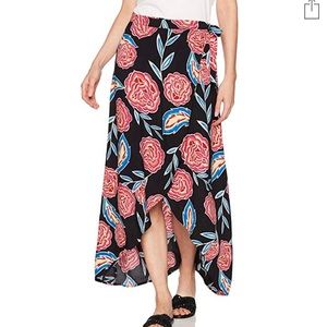 Roxy Missing You Woven Floral Wrap Mexican Skirt M
